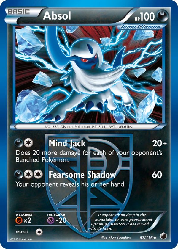 Absol - 67 - Plasma Freeze|Absol - 67 - reverse holo - Plasma Freeze