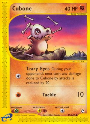 Cubone - 72/147 - Aquapolis|Cubone - 72/147 - Reverse holo - Aquapolis