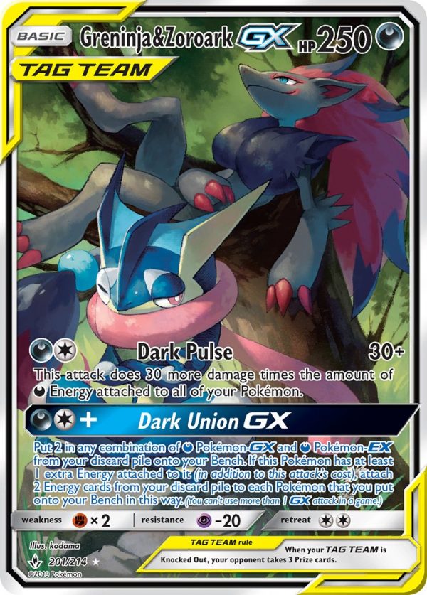 Greninja & Zoroark-GX - 201 - Unbroken Bonds