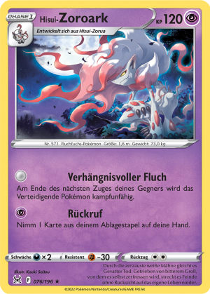 Zoroark de Hisui-V-ASTRO / Hisuian Zoroark-VSTAR (213/196)